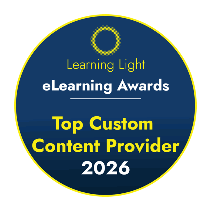 Top custom elearning content provider 2026 award from Learning Light